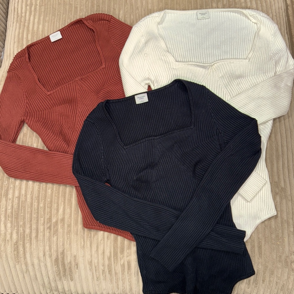 3 pack Abercrombie Sweater Thong Bodysuits (Large)! - Picture 3 of 14